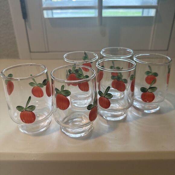 Vintage 7 Piece Set - Juice Pitcher/6 Glasses Hand Painted - Picture 9 of 10